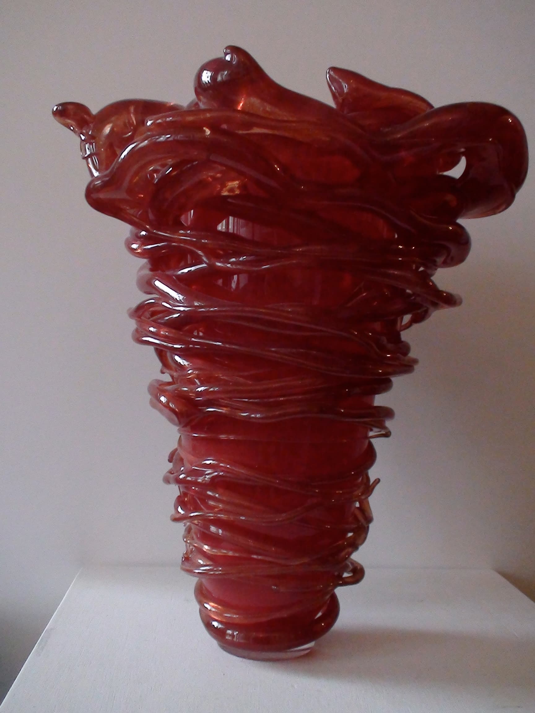Glas, rood, open